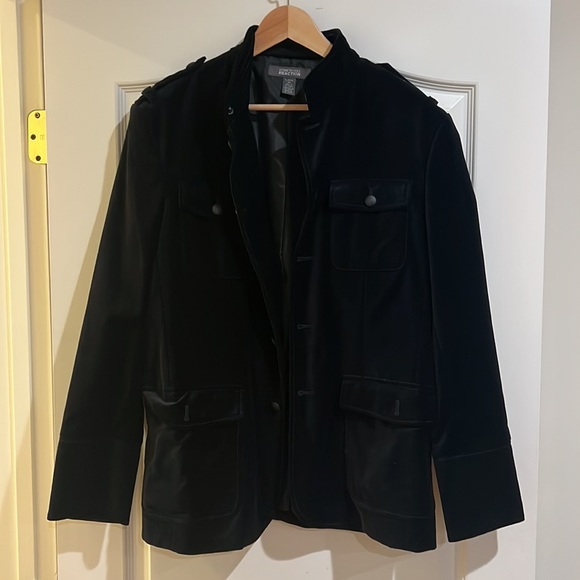 Kenneth Cole Reaction velvet military jacket Sz 44 - Picture 2 of 3